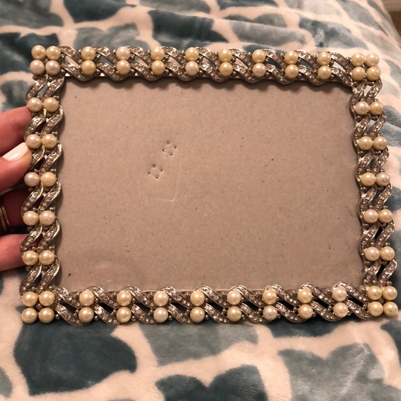 Other - Pearl and rhinestone picture frame